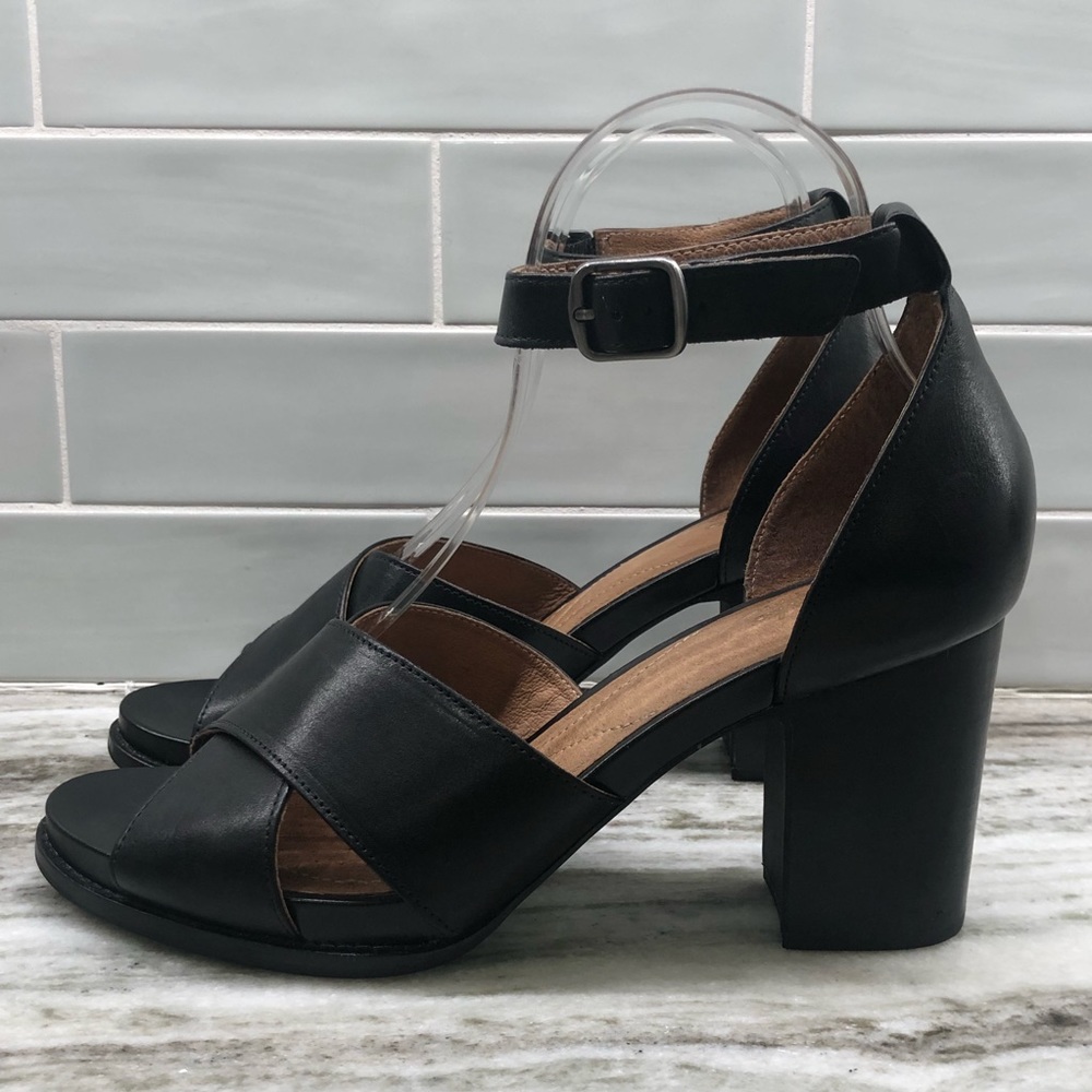Clarks Artisan Briatta Tempo Comfort Block Heel Soft Black Leather Size 10
